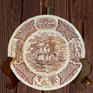 Alfred Meakin 10.5" Dinner Plates from the Fair Winds Brown Collection